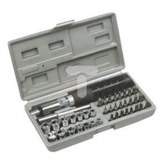 Końcówki wkrętakowe i nasadki z uchwytem zestaw 40 elementów 39D386