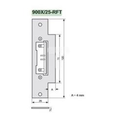 Blacha zaczepowa do elektrozaczepów płaska uniwersalna z płetwą 900X/25-RFT