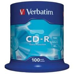 Płyta CD-R VERBATIM 700MB x52 EXTRA PROT /CAKE 100szt./