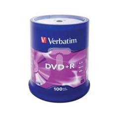 Płyta DVD+R VERBATIM 4,7GB x16 MATT SILVER /CAKE 100szt./