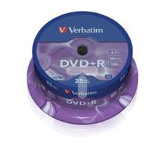 Płyta DVD+R VERBATIM 4,7GB x16 MATT SILVER /CAKE 25szt./