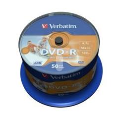 Płyta DVD-R VERBATIM 4,7GB x16 PRINTABLE NO ID BRAND /CAKE 50szt./