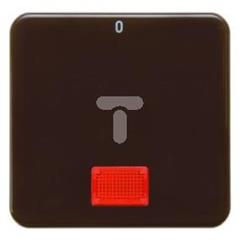 Klawisz z czerwoną soczewką i nadrukiem 0 brązowy podtynkowe IP44 155801