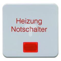 Klawisz z czerwoną soczewką i nadrukiem Heizung Notschalter śnieżnobiały podtynkowe IP44 156809