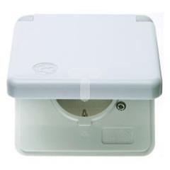 Gniazdo SCHUKO z pokrywą komplet  śnieżnobiały  podtynkowe IP44     421109