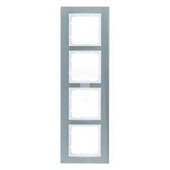 Ramka 4-krotna pionowa Berker B.7 stal szlachetna/biały   10143609