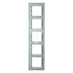 Ramka 5-krotna pozioma Berker B.7 stal szlachetna/biały   10253609