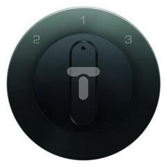 Płytka czołowa z pokrętłem do łącznika 3-poz. Berker R.1/R.3 czarny, połysk 10842045