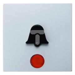 Klawisz z czerwoną soczewką i wyczuwalnym symbolem do dzwonek śnieżnobiały  S.1/B.1/B.3/B.7 Glas 16511959