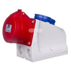 Gniazdo stałe KOMBI 16A 5P 400V + 2P+Z 230V /z okablowaniem/ IP44 9214-6f.