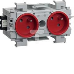Gn. kanałowe 2P+Z 2-kr wtyk zacisk.mont.front.czer GE20113020