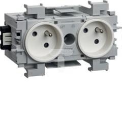 Gn. kanałowe 2P+Z 2-kr wtyk zacisk.mont.front.bia GE20119010