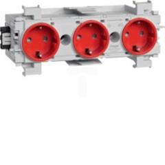 Gniazdo Schuko 3-kr wtycz.zacisk mont.front.czer GS30013020