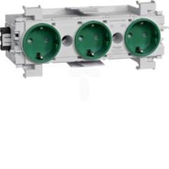 Gniazdo Schuko 3-kr wtycz.zacisk mont.front.ziel GS30016029