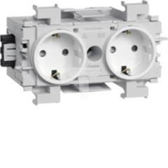 Gniazdo Schuko 2-kr wtyk zacisk.mont.front bia GS20019010