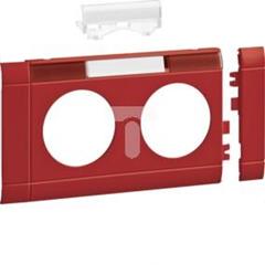 Maskownica z polem opisowym 2-krotna ABS bezhalogenowe (HFR) czerwona GB080213020