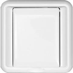 COSMO Gniazdo bryzgoszczelne z/u IP44 klapka biała 330439