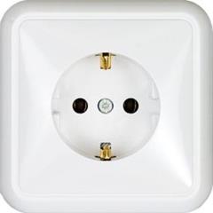 COSMO Gniazdo pojedyncze z/u SCHUKO białe 300441