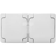 BRYZA Gniazdo hermetyczne podwójne z/u Schuko IP54 z klapką białe 180442