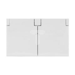 TROL Gniazdo hermetyczne podwójne z/u IP44 klapka biała 140436