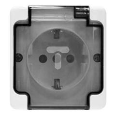 BRYZA Gniazdo hermetyczne pojedyncze z/u Schuko IP54 z klapką dymną białe 181441