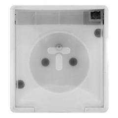 TROL Gniazdo hermetyczne pojedyncze z/u IP44 klapka transparentna biały 140132