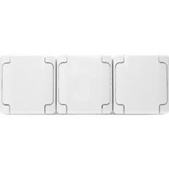 BRYZA Gniazdo hermetyczne potrójne z/u Schuko IP54 z klapką białe 180452