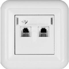 COSMO Gniazdo telefoniczne podwójne RJ11 białe 300464
