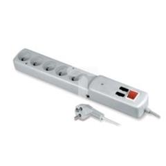 Listwa przeciwprzepięciowa PS-P/TV 5-gniazd z/u 10A + TV 1,5m /OMY 3x1/ szara