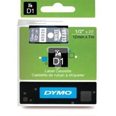 Taśma do drukarek D1 12mm x 7m biały/przezroczysty S0720600