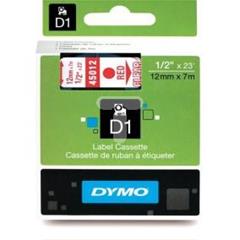 Taśma do drukarek D1 12mm x 7m czerwony/przezroczysty S0720520