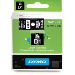 Taśma do drukarek D1 19mm x 7m biały/czarny S0720910