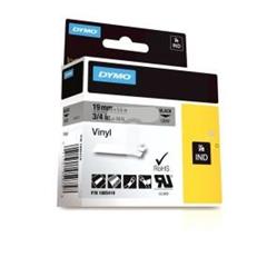 Taśma winylowa do drukarek 19mm x 5,5m czarna na szarym 1805419