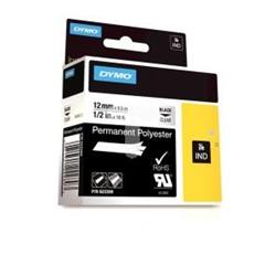 Taśma poliestrowa trwała do drukarek 12mm x 5,5m czarna na przezroczystym 622289