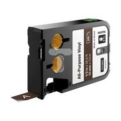 Taśma winylowa trwała do drukarek XTL 12mm x 7m biały na brązowym 1868786