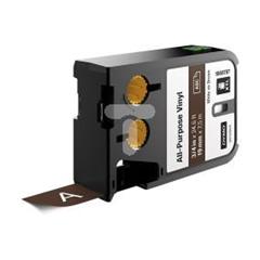 Taśma winylowa trwała do drukarek XTL 19mm x 7m biały na brązowym 1868787