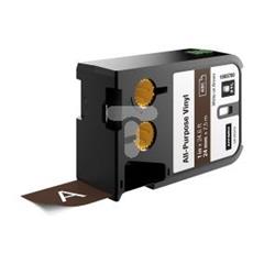 Taśma winylowa trwała do drukarek XTL 24mm x 7m biały na brązowym 1868788