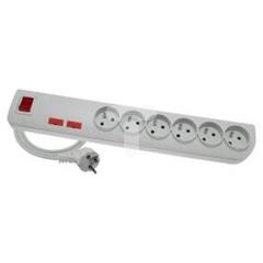Przedłużacz przeciwprzepięciowy 6-gniazd z/u 1,5m biały PSF-601