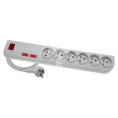 Przedłużacz przeciwprzepięciowy 6-gniazd z/u 3m biały PSF-603