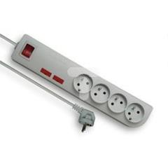 Przedłużacz przeciwprzepięciowy 4-gniazda z/u 3m biały PSF2-403