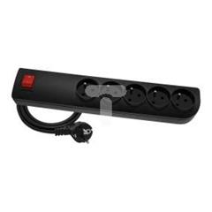Przedłużacz przeciwprzepięciowy 5-gniazd z/u 1,5m czarny PSF3-501-2