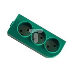 Rozgałęźnik do przedłużacza 3-gniazda b/u zielony GN-3-7