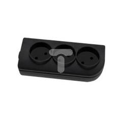 Rozgałęźnik do przedłużacza 3-gniazda b/u czarny GN-3-2