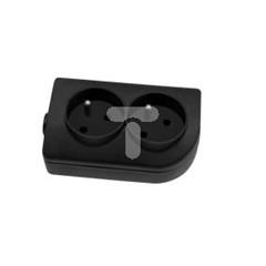 Rozgałęźnik do przedłużacza 2-gniazda z/u czarny GN-20-2