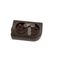 Rozgałęźnik do przedłużacza 2-gniazda z/u brązowy GN-20-3