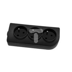 Rozgałęźnik do przedłużacza 3-gniazda z/u czarny GN-30-2