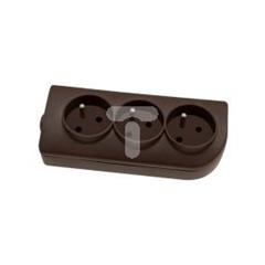 Rozgałęźnik do przedłużacza 3-gniazda z/u brązowy GN-30-3