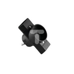 Rozgałęźnik wtyczkowy 1-gniazdo b/u + 2-gniazda b/u EURO czarny R-12-2