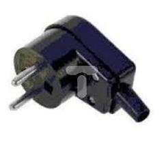 Wtyczka kątowa b/u 16A 250V czarna /standard/ WT-2S-2