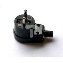 Wtyczka kątowa z/u 16A 250V czarna /standard/ WT-20S-2